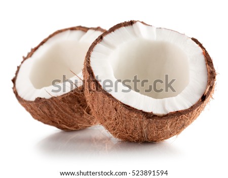 coconuts isolated on the white background Royalty-Free Stock Photo #523891594