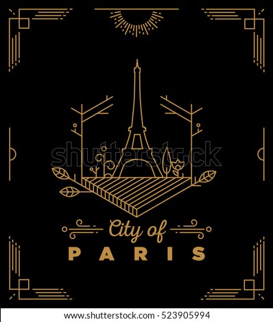 City of Paris Monogram Vector Design Template