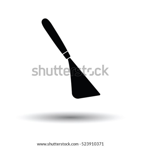 Palette knife icon. White background with shadow design. Vector illustration.