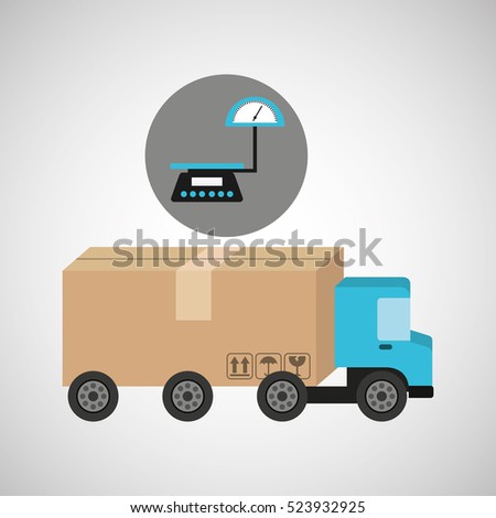 delivery truck concept weight scale icon vector illustration eps 10