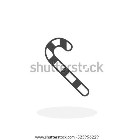 Christmas cane icon isolated on white background. Christmas cane vector logo. Flat design style. Modern vector pictogram for web graphics - stock vector