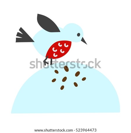Cute blue bird cartoon animal character vector.