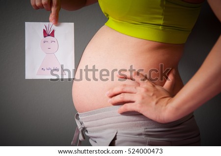 Waiting for a miracle - pregnancy women. Concept about love and Family. 