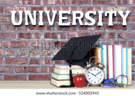 book and university for an education concept