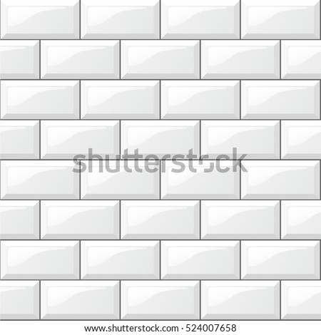 Illustration of rectangular horizontal white tiles background Royalty-Free Stock Photo #524007658