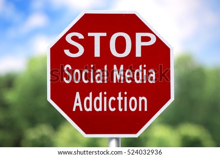 Creative Sign-Stop Social Media Addiction