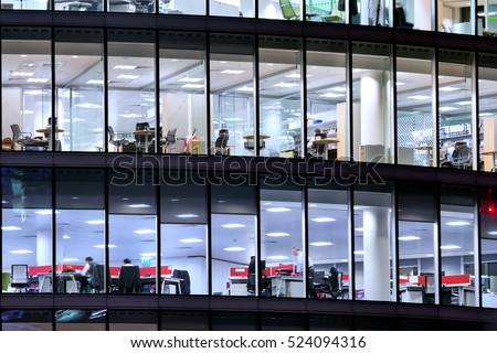 London office building skyscraper, working & meeting Royalty-Free Stock Photo #524094316