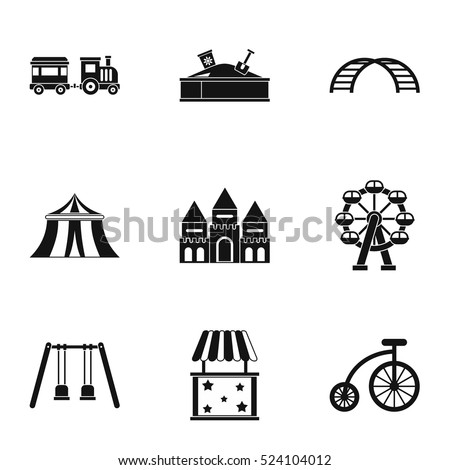 Swing icons set. Simple illustration of 9 swing vector icons for web