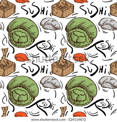 pattern sushi drawing graphic  design objects