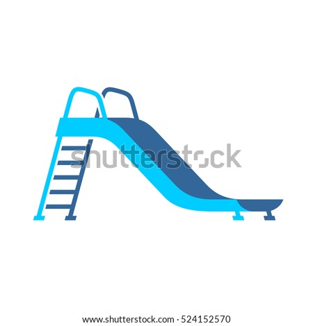 Slide playground for children blue color illustration side view