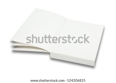 Sketch book are open blank page on white background.