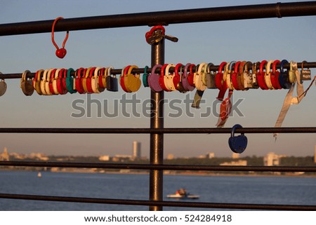 colorful vibrant vivid bright heart shaped locks
