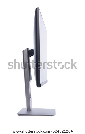 New monitor, computer display, side view - isolated on white background