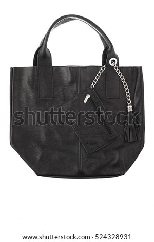 bag leather black women's, with a purse