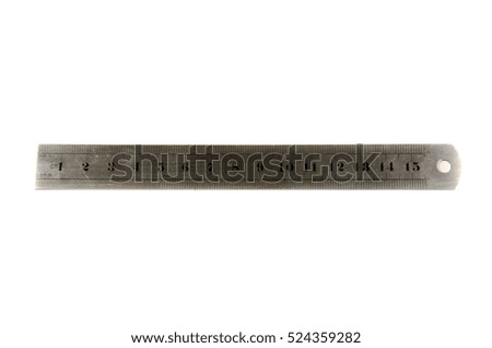 Metal ruler isolated on a white background
