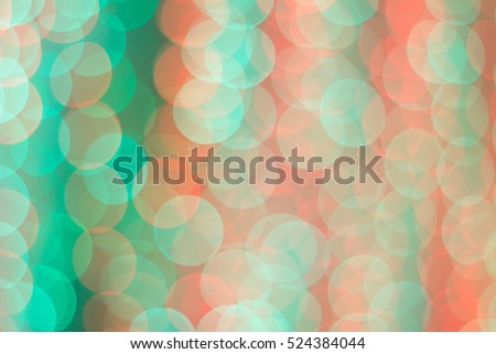 Blur abstract background circles bokeh effect for Christmas:soft focus dream city.Defocus shinny bubble light wallpaper. 