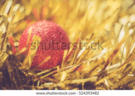 Christmas ornament decoration with vintage color effected