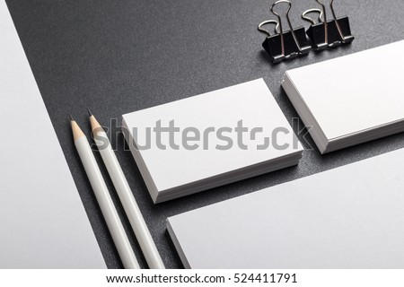 Photo of business cards. Template for branding identity. For graphic designers presentations and portfolios. Business Card, business, business, card, mock-up, mock up, mockup Royalty-Free Stock Photo #524411791
