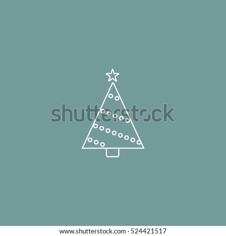 Christmas tree, New Year spruce outline icon illustration vector, can be used for web and mobile design