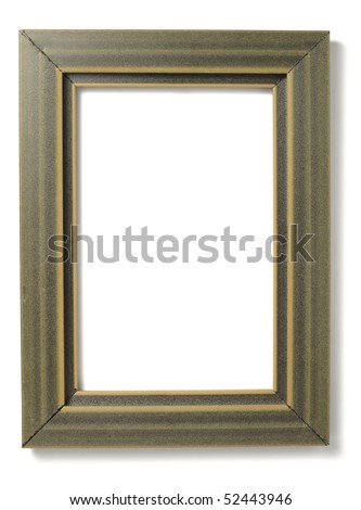 close up  wooden frame on white background with clipping path
