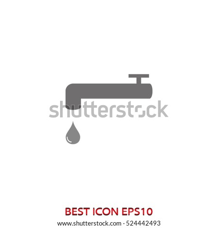 water, tap, wash, vector icon, eps10