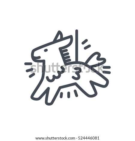 Holidays Vector Icon Pinata Party Outlined Line