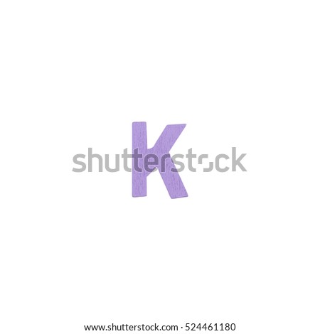 English Letter K from wooden alphabet. With clipping path