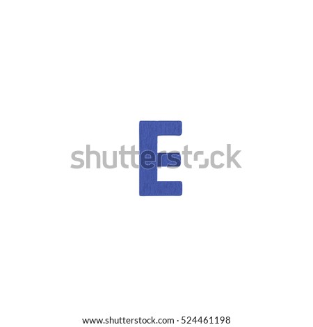 English Letter E from wooden aiphabet. With clipping path