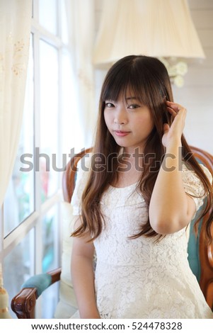 Asian girl portrait in coffee shop