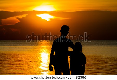 Silhouette People sunset