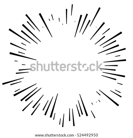 Comic explosion effect. Radiating, radial lines. Starburst, sunburst element Royalty-Free Stock Photo #524492950