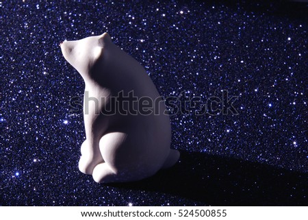 Polar bear and night in dark blue (star burst effect)