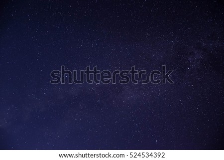 milky way in thailand, night stars for background, stars in the night sky.