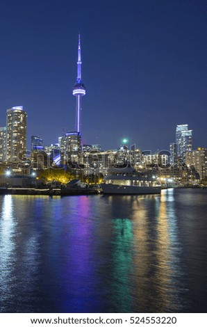 Night skyline of Toronto. 