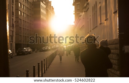 Backlight on the streets of Paris