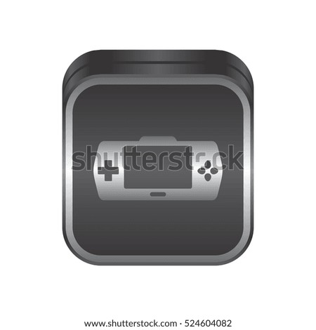 video game console joystick black metallic glossy icon button