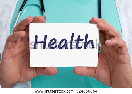 Health care healthcare ill illness healthy doctor with sign