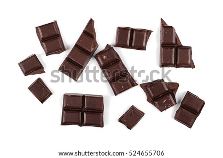 chocolate bars isolated on white background Royalty-Free Stock Photo #524655706