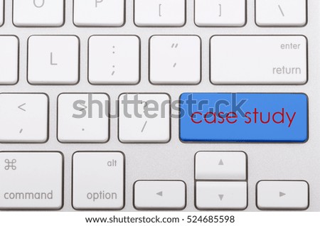 Case study word written on computer keyboard.   