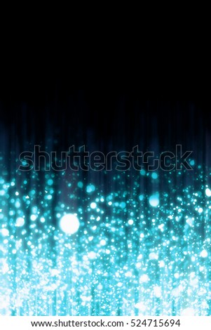 Blue lights on dark background. Christmas template