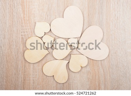 Heart on wooden background, card for Valentine's day