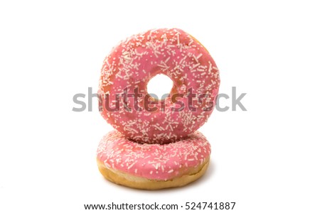 pink donut glaze on a white background