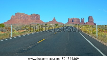 Monument Valley Route 163 Highway in Utah, USA