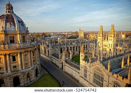 Radcliffe Camera and All Souls College, Oxford University, Oxford, UK Royalty-Free Stock Photo #524754742