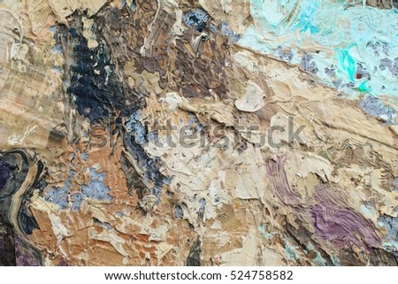 Art painting detailed texture close-up with vivid colorful colors and brush strokes and palette knife strokes