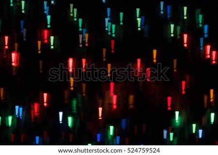 Colorfull background with exclamation mark. Boken light