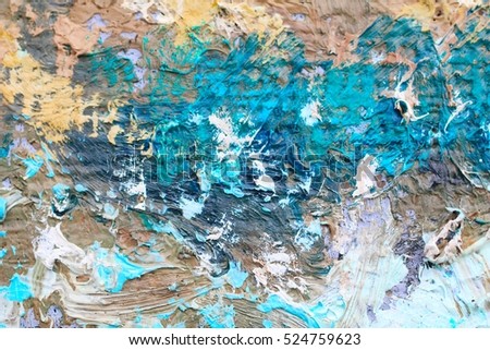 Art painting detailed texture close-up with vivid colorful colors and brush strokes and palette knife strokes
