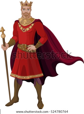 
Illustration of fantasy king in red