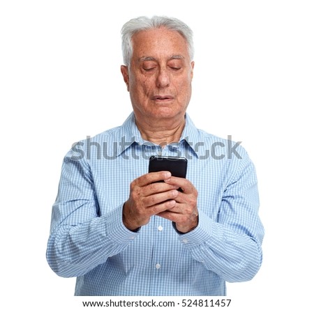 Old man with smartphone