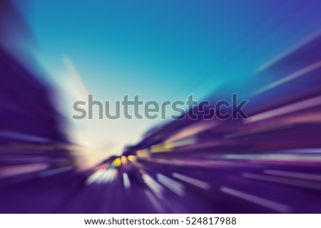 abstract image of blur motion of city road at night